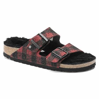 Dámské Arizona Birkenstock Shearling Plaid Wool Červené | CZ 82OKI
